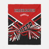 チアリーダーの場合📣 – 赤、黒、白2 フリースブランケット (正面)