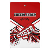 チアリーダーの場合 – 赤、黒、白 ミニクリップボード (裏面)