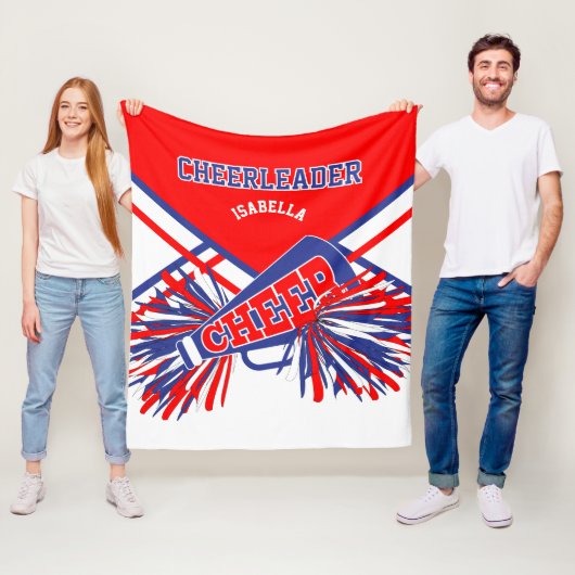 チアリーダーの場合📣 – 青、白、赤 フリースブランケット (インサイチュ)