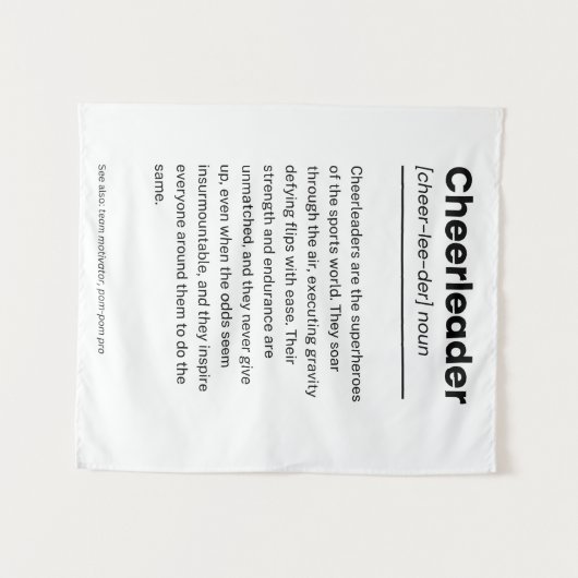 チアリーダーの定義、チアリーティングの装飾ギフト タペストリー (正面(横))