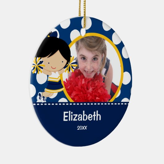 チアリーダーの応援の写真のクリスマスのオーナメント セラミックオーナメント (右)