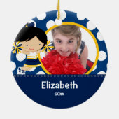 チアリーダーの応援の写真のクリスマスのオーナメント セラミックオーナメント (裏面)