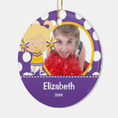 チアリーダーの応援の写真のクリスマスのオーナメント セラミックオーナメント (左)