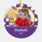 チアリーダーの応援の写真のクリスマスのオーナメント セラミックオーナメント (裏面)