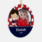 チアリーダーの応援の写真のクリスマスのオーナメント セラミックオーナメント (右)
