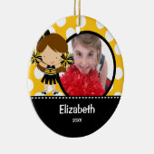 チアリーダーの応援の写真のクリスマスのオーナメント セラミックオーナメント (右)