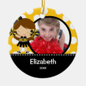 チアリーダーの応援の写真のクリスマスのオーナメント セラミックオーナメント (正面)