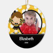 チアリーダーの応援の写真のクリスマスのオーナメント セラミックオーナメント (左)