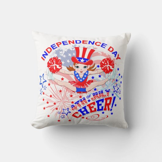 チアリーダーの独立記念日7月4日応援 クッション (正面)