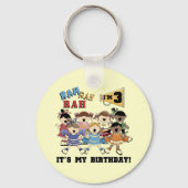 チアリーダーの第3誕生日のTシャツおよびギフト キーホルダー (正面)