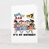 チアリーダーの第7誕生日のTシャツおよびギフト カード (正面)