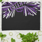 チアリーダーの衣装（紫、黒、白） キッチンタオル (折り畳み)