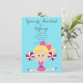 チアリーダーの誕生日のパーティの招待状 招待状 (スタンド正面)