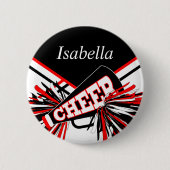 チアリーダーの黒衣赤と白装 缶バッジ (正面)