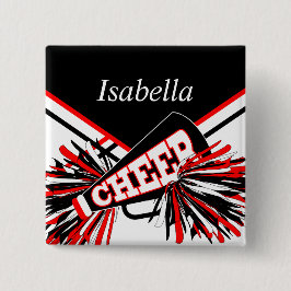 チアリーダーの黒衣赤と白装 缶バッジ