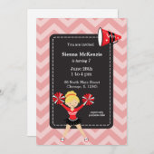 チアリーダーは、あなた自身の背景色を選びます 招待状 (正面/裏面)