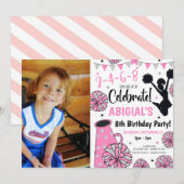 チアリーダーへの女の子の招待 招待状 (正面/裏面)