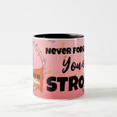 チアリーダーよ忘れ決して強いマグカップ ツートーンマグカップ (中央)