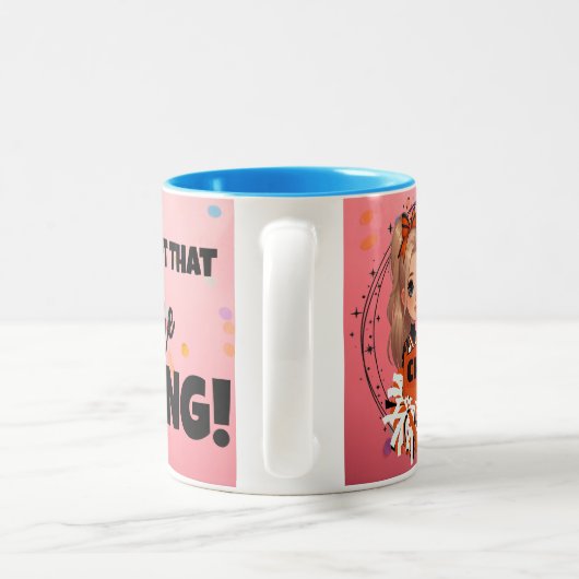 チアリーダーよ忘れ、決して素晴らしいマグカップ ツートーンマグカップ (ハンドル)