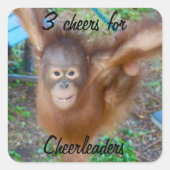 チアリーダーを応援する スクエアシール (正面)