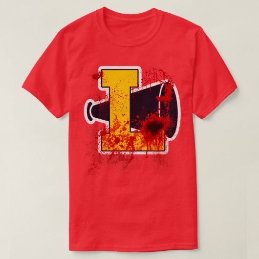 チアリーダーキャンプ血ポムポムス Tシャツ (デザイン正面)