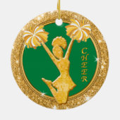 チアリーダークリスマスオーナメントパーソナライズされた セラミックオーナメント (裏面)