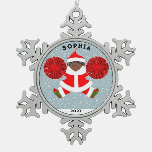 チアリーダークリスマスコレクティブ2023 スノーフレークピューターオーナメント (正面)