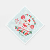 チアリーダーズクリスマスパーティー スタンダードランチョンナプキン (角)