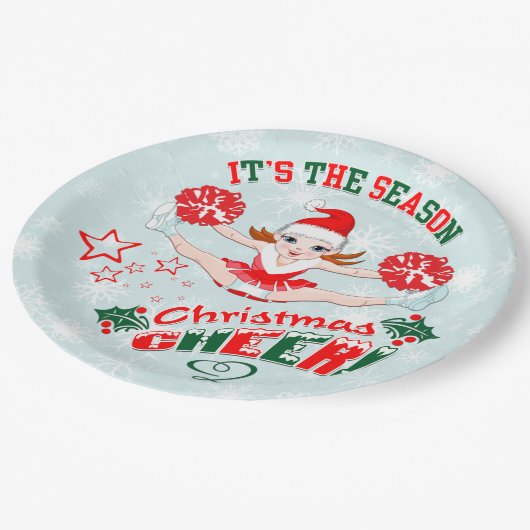 チアリーダーズクリスマス応援 ペーパープレート (アングル)