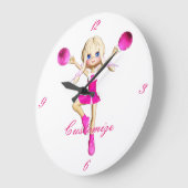 チアリーダーズ行く応援サンダー_コーブ ラージ壁時計 (傾斜)