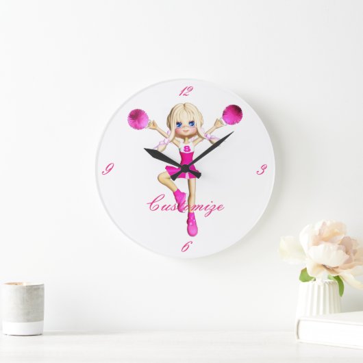 チアリーダーズ行く応援サンダー_コーブ ラージ壁時計 (ホーム)