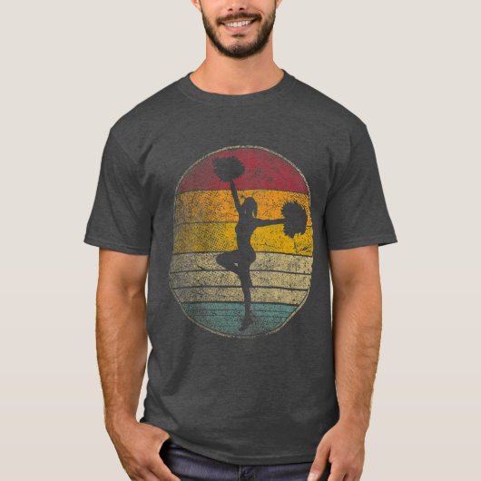 チアリーダーチアリーティングヴィンテージ 動揺して Tシャツ (正面)