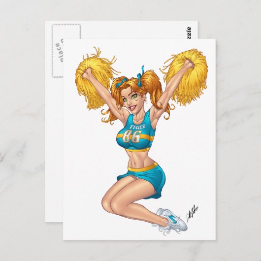 チアリーダーチアリーティングAl Rioがカスタマイズ ポストカード (正面/裏面)