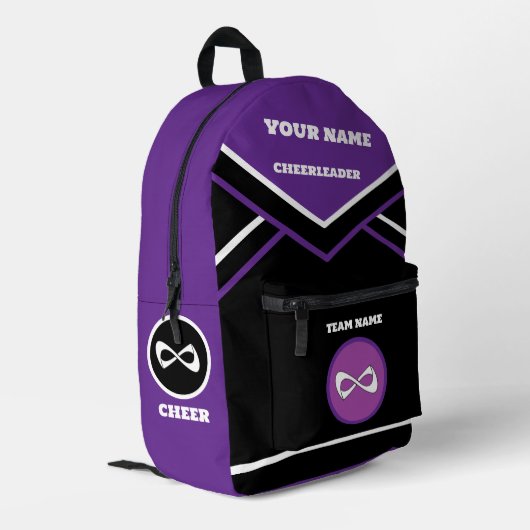 チアリーダーバックパック応援カラーパープル プリントバックパック (裏面左端)