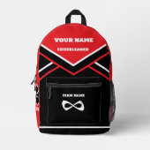 チアリーダーバックパック応援カラー赤 プリントバックパック (正面)