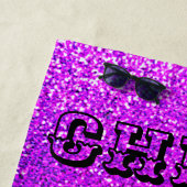 チアリーダーパープルスパークルカスタムビーチタオル ビーチタオル (インサイチュ)