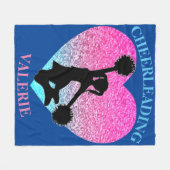 チアリーダーフリースブランケットパーソナライズされた名 フリースブランケット (正面(横))