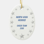 チアリーダーブルネットダークブルー&ホワイト セラミックオーナメント (裏面)