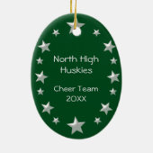 チアリーダーブロンド・レッド&ブラック セラミックオーナメント (裏面)