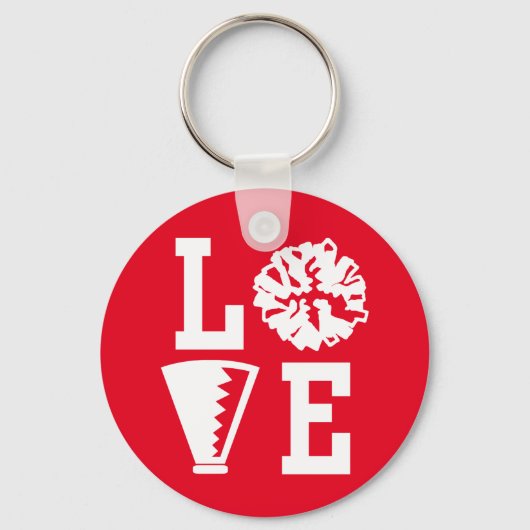 チアリーダーレッドラブチアリーティング キーホルダー (正面)