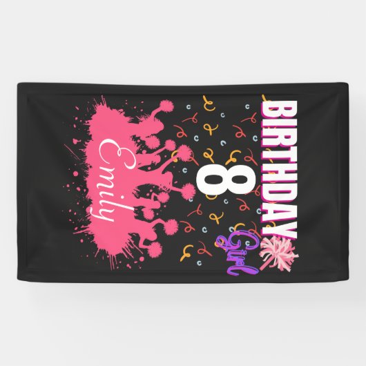 チアリーダー体操誕生日女 横断幕 (横)