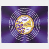 チアリーダー全員の名前、応援コーチのギフトアイディア、 フリースブランケット (正面(横))