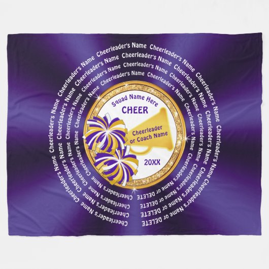 チアリーダー全員の名前、応援コーチのギフトアイディア、 フリースブランケット (正面(横))