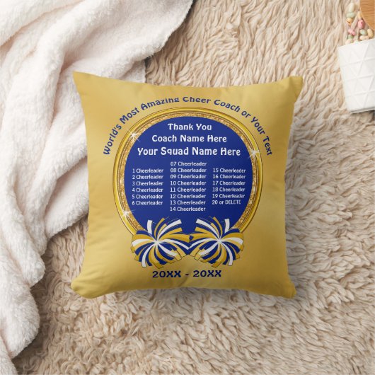 チアリーダー全員、コーチに感謝の意を表する応援 クッション (ブランケット)