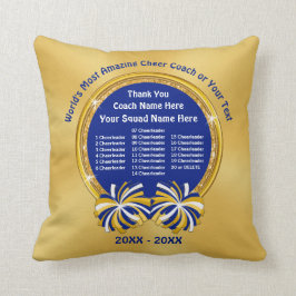 チアリーダー全員、コーチに感謝の意を表する応援 クッション