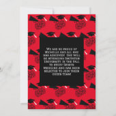 チアリーダー卒業パーティー赤と黒 招待状 (裏面)