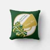 チアリーダー向けの緑と金ゴールド応援の贈り物、コーチ クッション (正面)