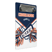 チアリーダー向け-ネイビーブルー、オレンジ、ホワイト ミニクリップボード (アングル)