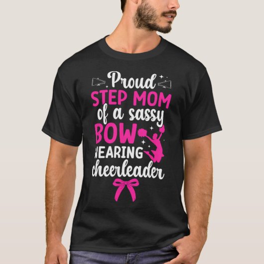 チアリーダー娘の自慢の継母 ステップママ応援 Tシャツ (正面)
