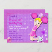 チアリーダー応援バースデーパーティ招待状 招待状 (正面/裏面)